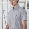 Grey Check Classic Collar Short Sleeves Shirt