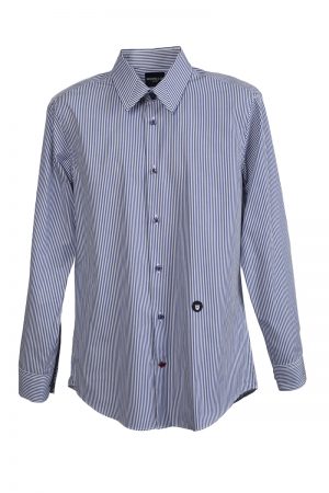 Blue Stripes Classic Collar Long Sleeves Shirt