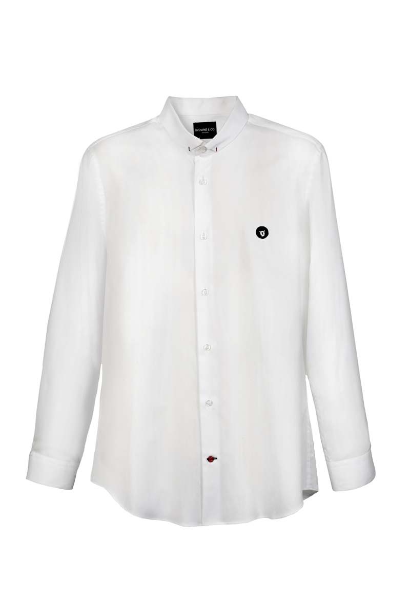 White Browne Collar Long Sleeves Shirt